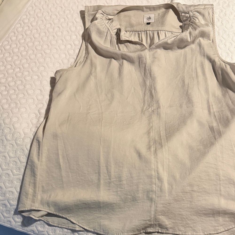 CAbi Cream Sleeveless Blouse